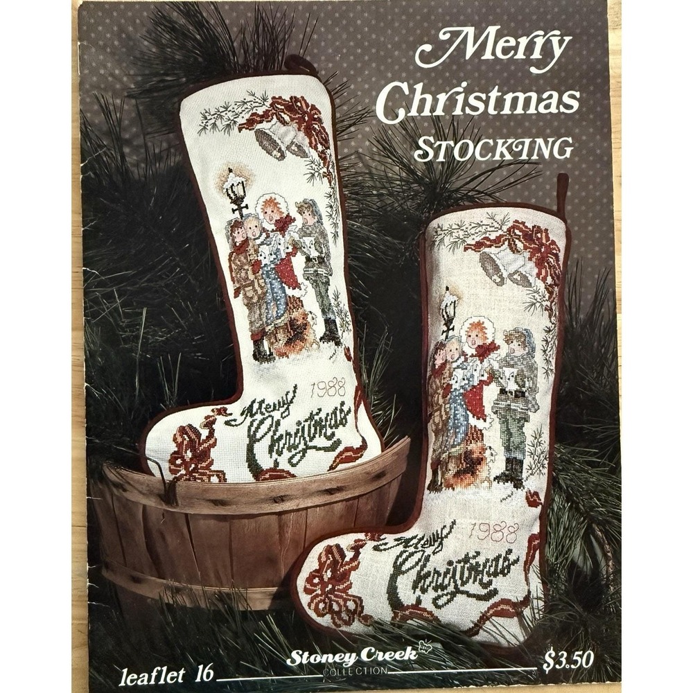 Stoney Creek Merry Christmas Stocking Cross Stitch Pattern First Printing